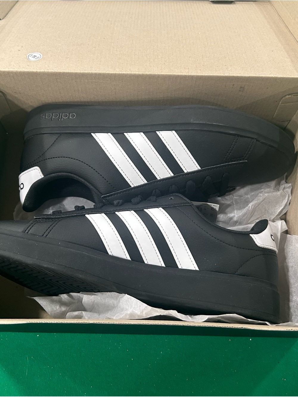 adidas Black Sneakers with White Three-Stripes